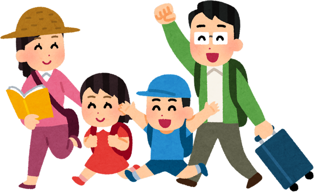 Illustration of a Happy Family Going on a Trip